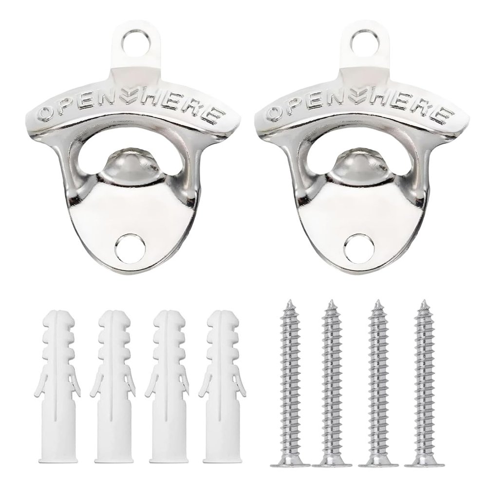 Cast Iron Wall-Mounted Bottle Openers, 2 Pack, Vintage Style