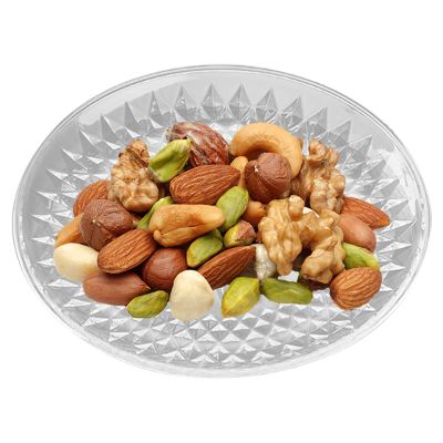 Doiyislem Clear Snack Plate, Round Fruit Tray