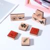 9-Piece Vintage Wooden Stamp Set - Butterfly & Flower Designs view 3