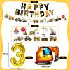 Excavator Birthday Decoration Set for 3-Year-Old Boys view 2