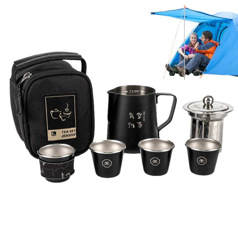 Travel Tea Set with Teapot and Cups, Chinese Tea Set for Adults
