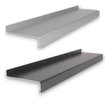 Aluminum Exterior Window Sill, Custom-Cut, EV1 Silver or RAL 7016 Anthracite, Made in Germany (D 19.5 cm x L 80 cm)