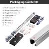 Glass Door Track with Soft-Close, Aluminum Track with Stainless Steel Rollers, 4.1 m/13.5 ft, Silver-White view 2