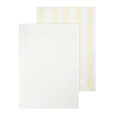 blomus TAULO Dish Towel Set of 2 | 70 x 50 cm | White/Transparent Yellow | Striped