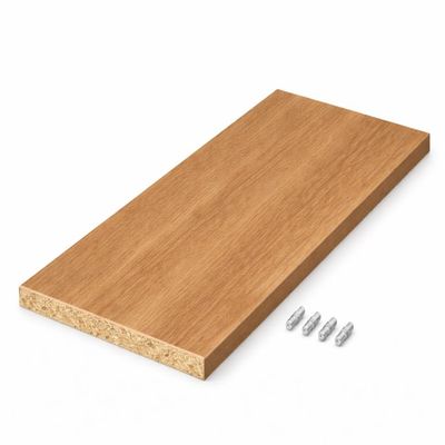 BaustoffhandelShop Custom-Cut Shelf Board, 19 mm Decorative Particleboard, ABS Edge, Natural Oak (80 x 20 cm)