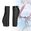 Hapivida Bicycle Handlebar Grips, PU Leather Folding Lock-On Grips for Mountain Bikes, Aluminum Alloy, Black view 2