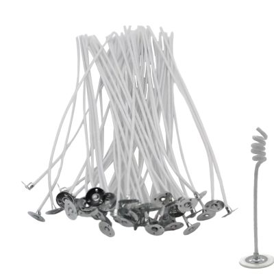 Mimoqk Candle Wicks for Candle Making, Pre-Waxed Wick Set, 50 Pieces, Long