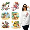 arricraft 6 Sheets Fun Summer Animal Theme Heat Transfer Stickers view 1