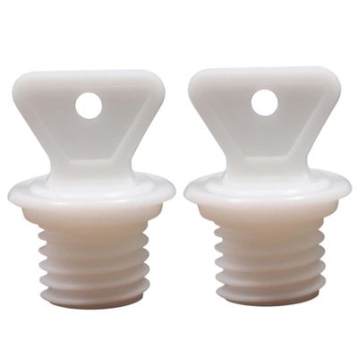 Ginwrek Warm Bottle Stopper, 21 mm, Leak-Proof, with Handle, White Plastic, 2 Pack