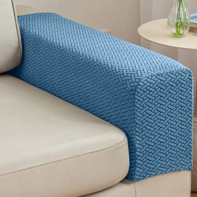 Sofa Armrest Covers, 2-Pack, Elastic Non-Slip Protectors, Blue A, 70–75 cm