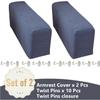 Sofa Armrest Covers, 2-Pack, Elastic Non-Slip Protectors, Blue A, 70–75 cm view 2