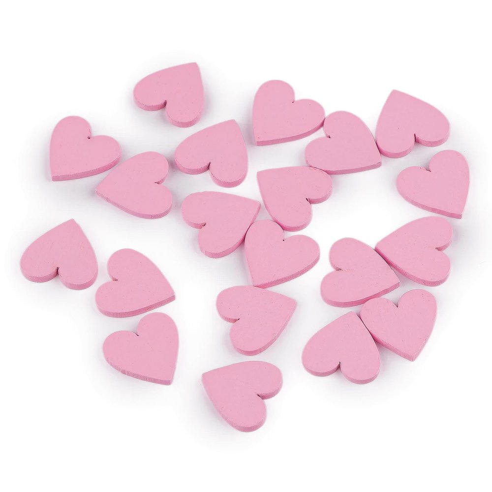 maDDma Scatter Decor 20 Small Wooden Hearts 15mm