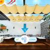 Retractable Wave Shade Sail, Waterproof UV-Resistant Canopy, 4 x 7.5 m, Sand view 2