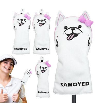 Golf Club Headcovers, 4-Piece Dog Design, Waterproof, Fleece-Lined