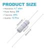 QUARKZMAN 12-Pack 4.7 Ohm 5W Metal Film Resistors view 2