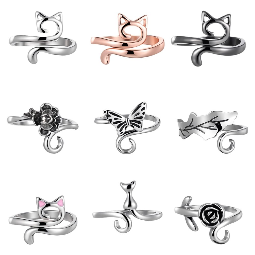 TIESOME 9 Adjustable Crochet Rings