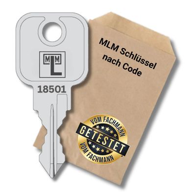 bayesen Replacement Key Compatible with MLM Lehmann, Number Range 18501–19000, for Lever Cylinders, Furniture Locks and Cabinet Locks, Code [18782]