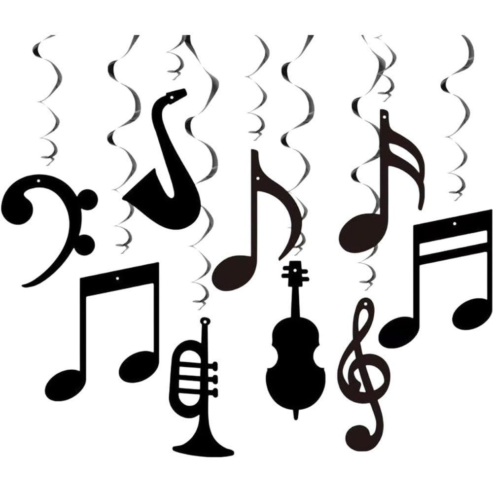 Muteitt 9-Piece Hanging Music Notes Swirl Set