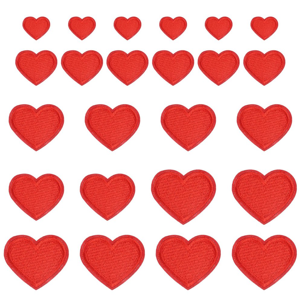 24 Heart Iron-On Patches