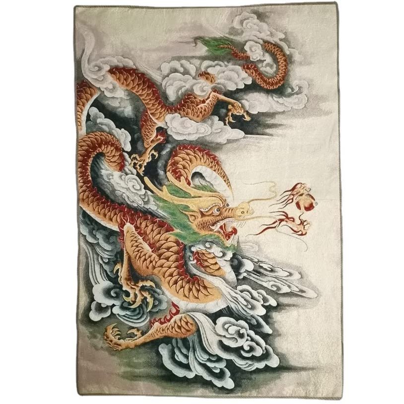 Silk Embroidery Thangka Feng Shui Dragon Wall Hanging