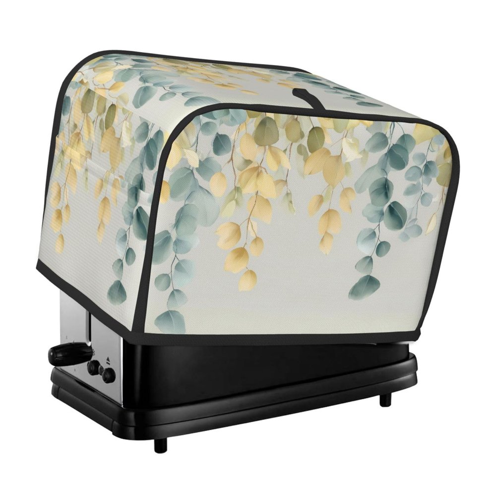 Watercolor Eucalyptus 2-Slice Toaster Cover with Yellow Leaves