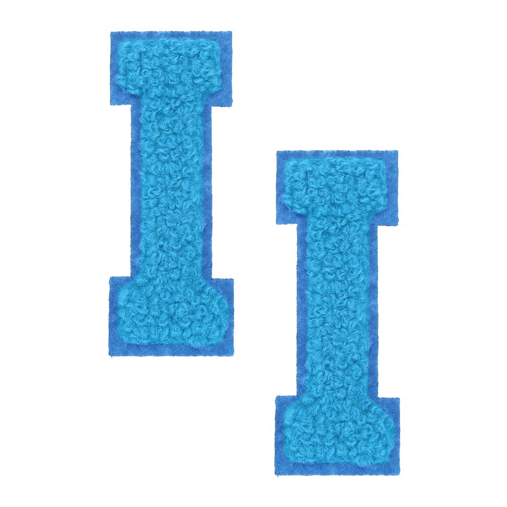 QUARKZMAN 2 Pack Chenille Letter I Iron-On Patch