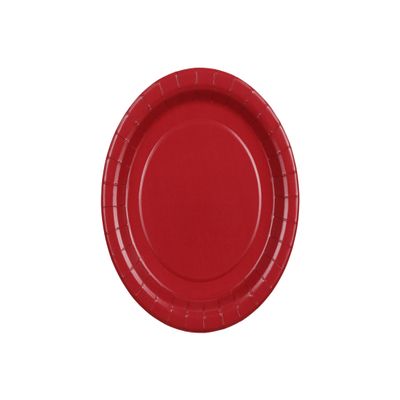 18cm Paper Plates Set - Dark Red