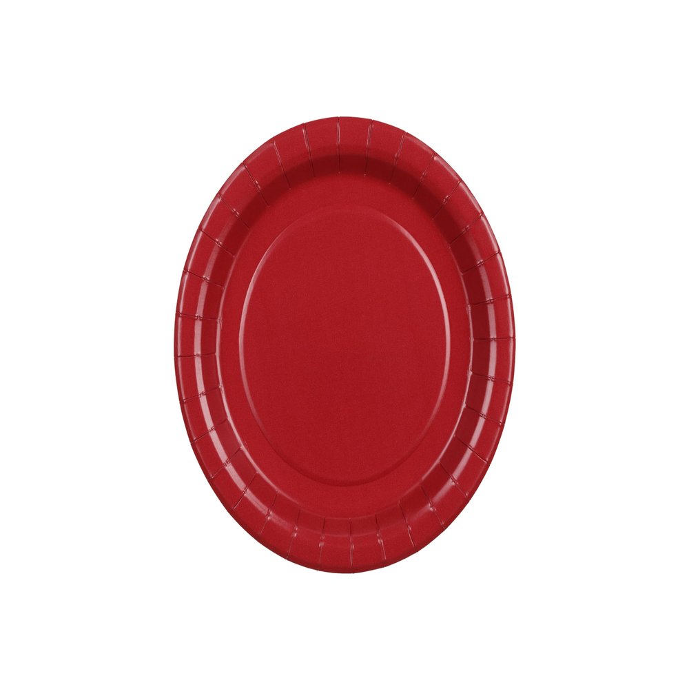 18cm Paper Plates Set - Dark Red