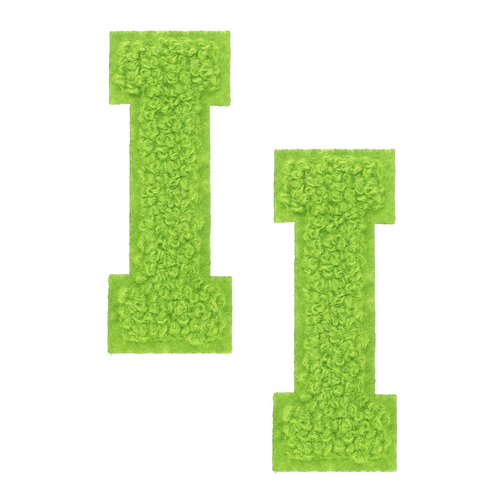 QUARKZMAN 2 Pcs Chenille Letter I Iron-On Patches