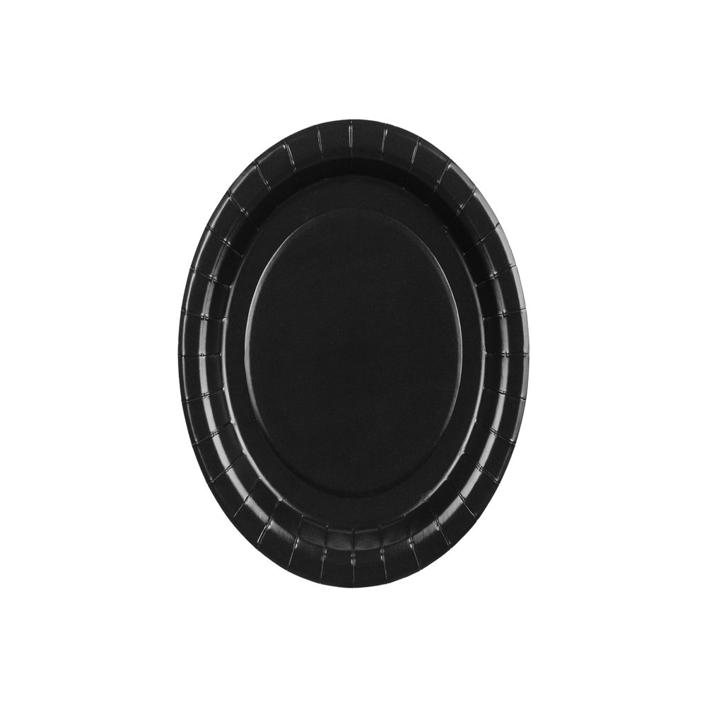 18cm Paper Plates Set - 6 Count - Black