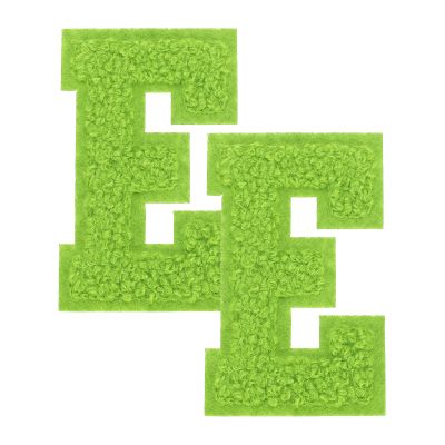QUARKZMAN 2 Pcs Chenille Letter-E Iron-On Patches