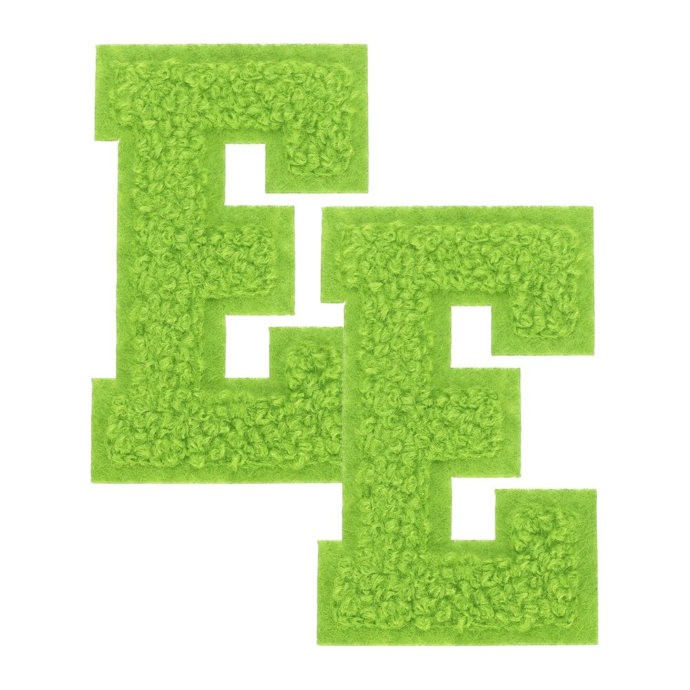 QUARKZMAN 2 Pcs Chenille Letter-E Iron-On Patches