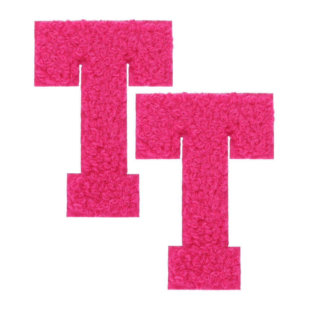 QUARKZMAN 2 Pack Iron-On Chenille Letter T Patches