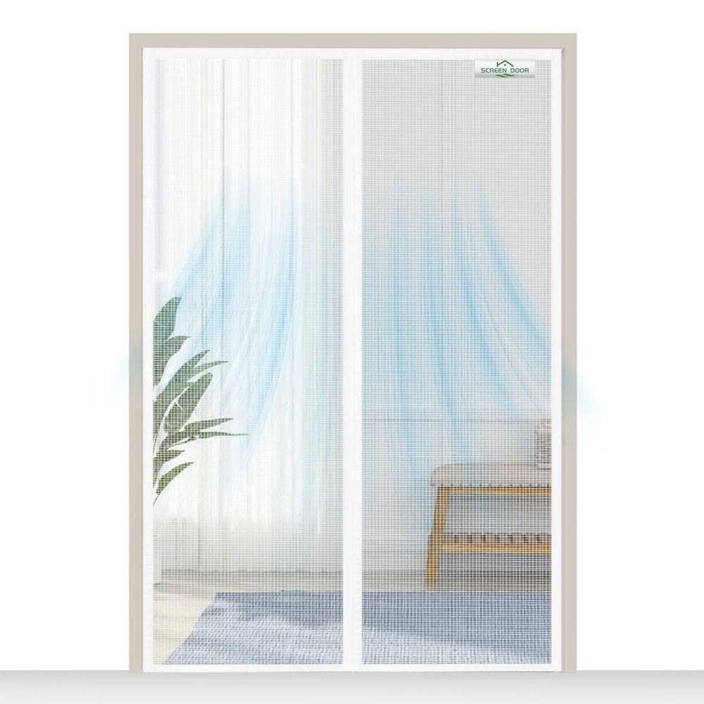 Magnetic Screen Door for Balcony, 130 x 140 cm, White