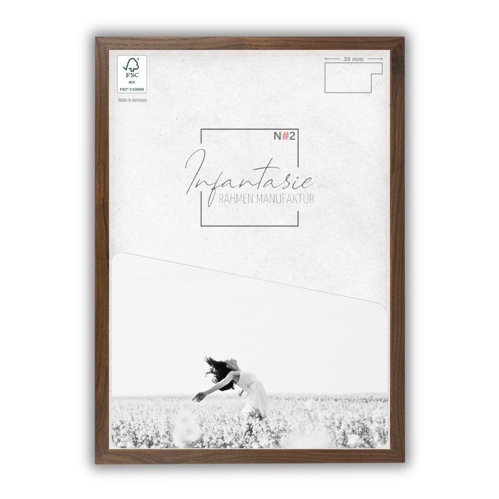 Infantasie N2 Picture Frame 17x24 cm, Walnut, MDF Wood