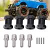 CHICIRIS Brass Wheel Hubs, 4-Piece 18 mm Spacers for SCX10 1/10 RC Crawler, Black view 3
