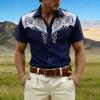 Men's Cowboy Costume Western Shirt, Embroidered, Casual, Snap-Front, Retro Vintage Style view 2