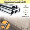 Indoor Foot Rail, Round Tube Industrial Bar Footrest, Floor-Mounted, Gold, 100 cm/3.3 ft view 4