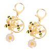 Greabuy Flower & Bee Keychains, Recyclable Zinc Alloy, Water-Resistant, 2-Pack view 1