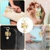 Greabuy Flower & Bee Keychains, Recyclable Zinc Alloy, Water-Resistant, 2-Pack view 2