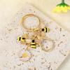 Greabuy Flower & Bee Keychains, Recyclable Zinc Alloy, Water-Resistant, 2-Pack view 3