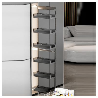 Pull-Out Drawer Organizer with Soft-Glide Rails and Dividers for Tight Spaces