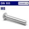 A4 Stainless Steel Hex Bolts DIN 933, Fully Threaded, M8 x 40 mm, 5-Pack view 2