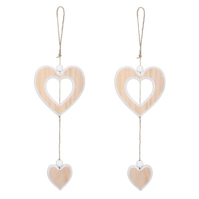 SHENLIU 2-Pack Heart Wooden Decor Hangings
