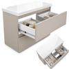 80 cm Vanity Unit with Countertop, 2 Drawers, Matte Cashmere view 1