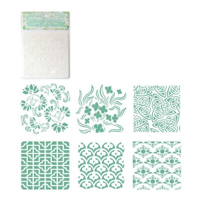 6-Piece PET Flower Stencil Set