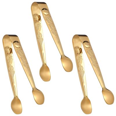 3-Piece Stainless Steel Sugar Tongs, 11cm