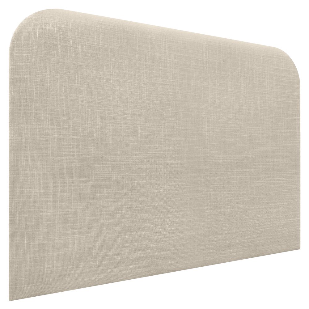 DHOME Upholstered Smooth Curved Linen Headboard, 70 cm High, Wall-Mounted Acoustic Headboard, Beige, 100 cm