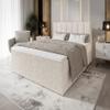 B&B HOME Tialiani Bed, Wood, Brown, 180 x 200 cm, Modern Design with Horizontal Ridges (Wei) view 1