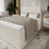 B&B HOME Tialiani Bed, Wood, Brown, 180 x 200 cm, Modern Design with Horizontal Ridges (Wei) view 2
